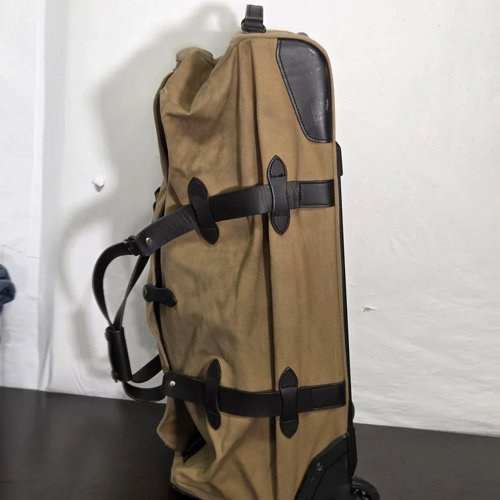 Filson Bag Brown Rugged Twill Rolling Duffle Canvas Luggage Stains